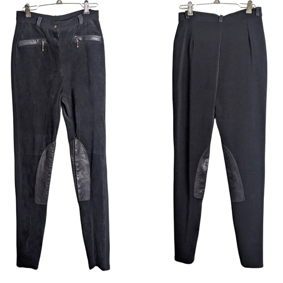 Vintage Laurence Roy Leather & Suede Patch Pants Women's Size Small - Picture 1 of 11